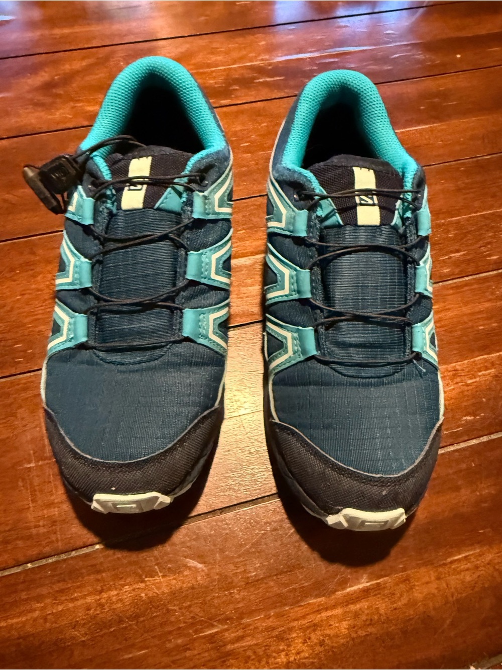 Salomon Kids Navy and Teal Trail Sneakers
